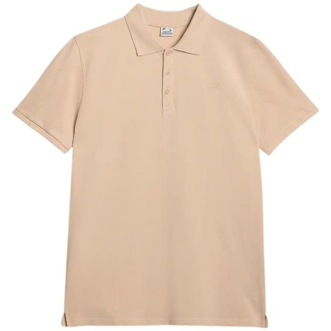 Koszulka męska polo 4F M555 beżowa 4FWAW25TPTSM555 83S