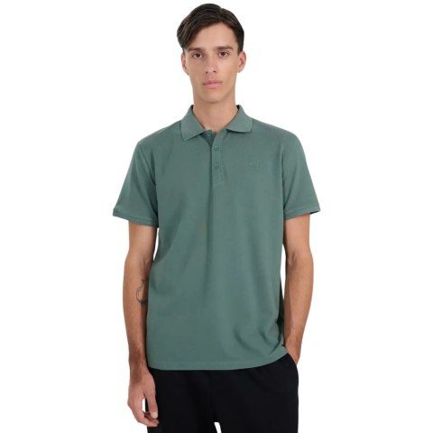 Koszulka męska polo 4F M555 zielona 4FWAW25TPTSM555 41S
