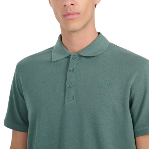 Koszulka męska polo 4F M555 zielona 4FWAW25TPTSM555 41S