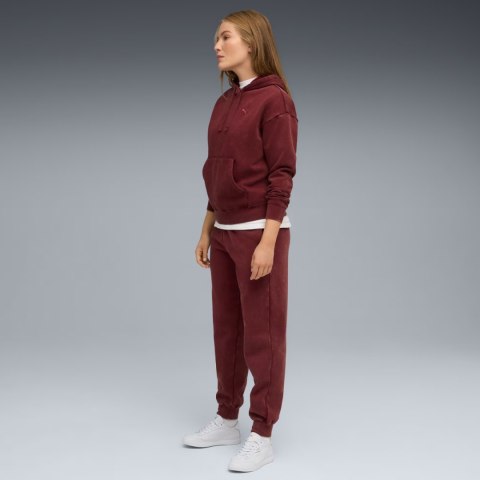 Bluza damska Puma ESS Elevated Relaxed Wash Hoodie bordowa 688103 96