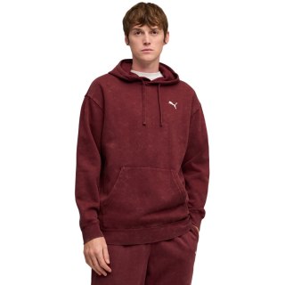 Bluza męska Puma ESS Elevated Relaxed Wash Hoodie bordowa 688049 96