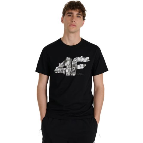 Koszulka męska 4F M3132 głęboka czerń 4FWAW25TTSHM3132 20S