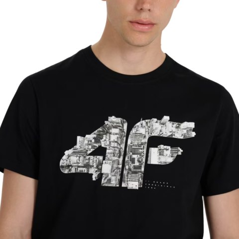 Koszulka męska 4F M3132 głęboka czerń 4FWAW25TTSHM3132 20S