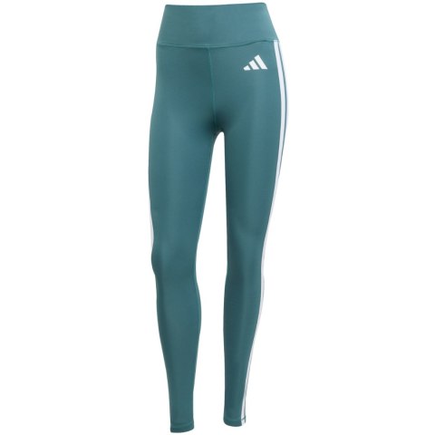 Legginsy damskie adidas Optime Essentials 3-Stripes 7/8 zielone JY2152