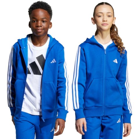 Bluza dla dzieci adidas Essentials Full-Zip Hoodie niebieska JY4977