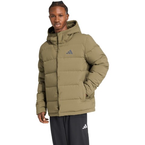 Kurtka męska adidas Helionic Climawarm Hoodie oliwkowa JX0580
