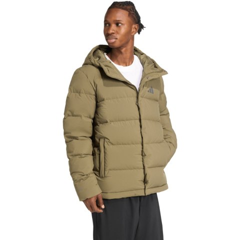 Kurtka męska adidas Helionic Climawarm Hoodie oliwkowa JX0580
