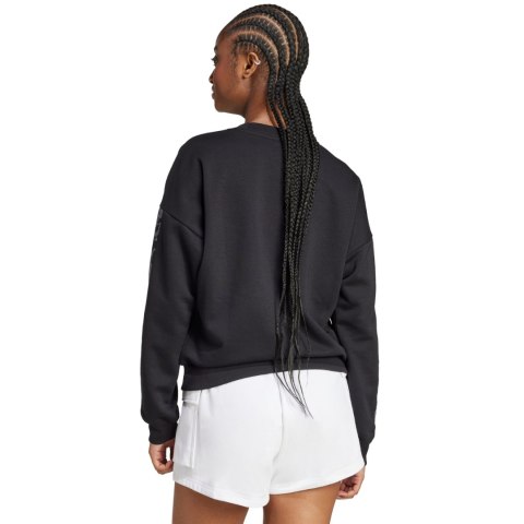 Bluza damska adidas Animal Print 3-Stripes French Terry Sweatshirt czarna JM1835