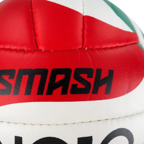Piłka siatkowa NO10 Smash biało-zielono-czerwona