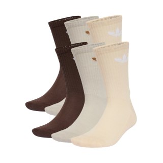 Skarpety adidas Trefoil Cushion Crew Socks 6 Pairs beżowe, brązowe IX5274