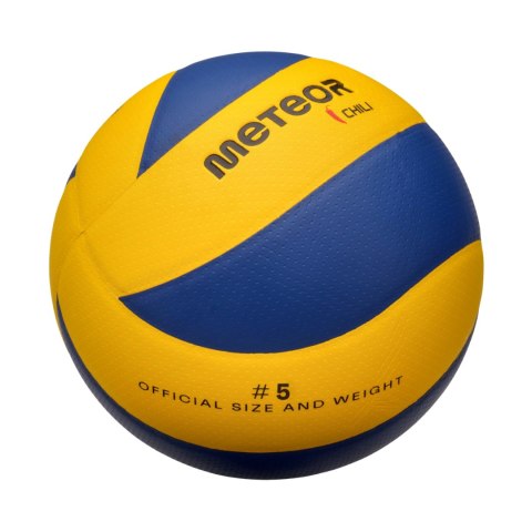 Piłka siatkowa Meteor Chili Pu żółto-niebieska 17407