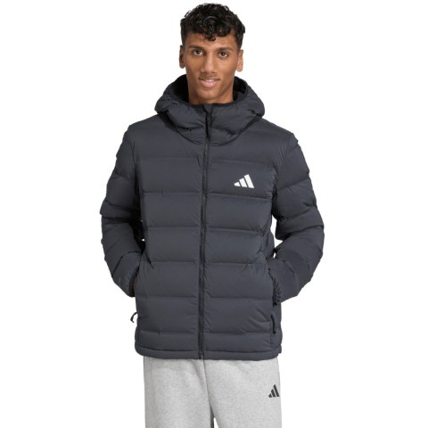 Kurtka męska adidas Helionic Climawarm Stretch Hooded Down czarna JN2114
