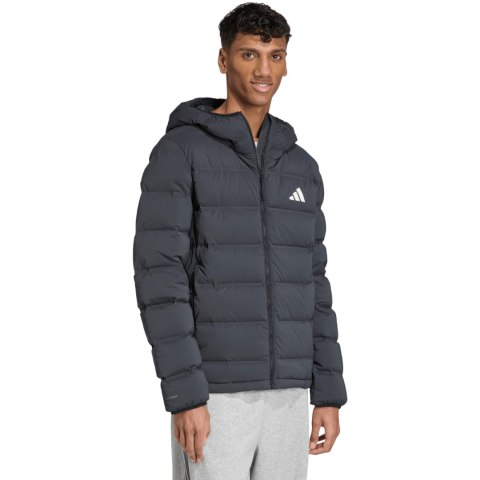 Kurtka męska adidas Helionic Climawarm Stretch Hooded Down czarna JN2114
