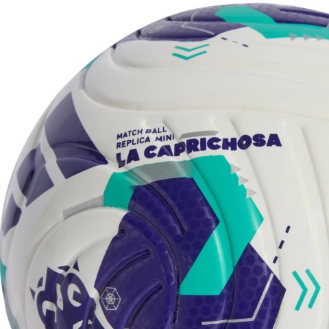 Piłka nożna adidas Queens League mini biało-fioletowo-zielona KE8233