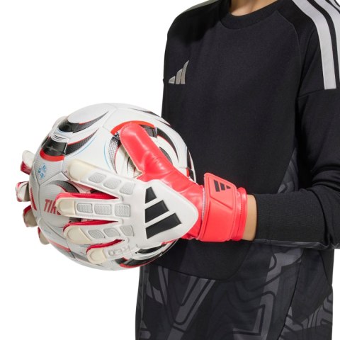 Rękawice bramkarskie dla dzieci adidas Predator Training biało-czerwone KA7792