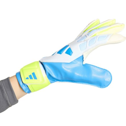 Rękawice bramkarskie dla dzieci adidas Predator Training biało-żółto-niebieskie KA7793