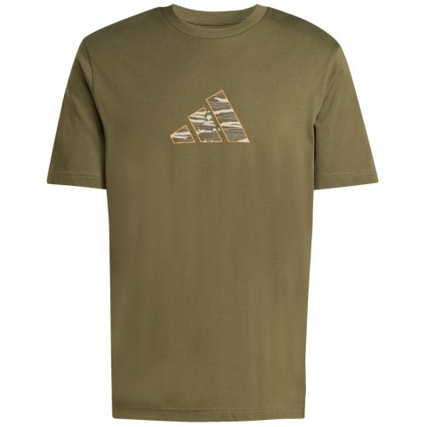 Koszulka męska adidas Camo Explorer Graphic oliwkowa JZ7502