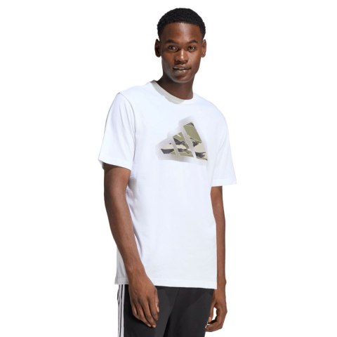Koszulka męska adidas Camo Modern Logo Graphic biała JZ7493