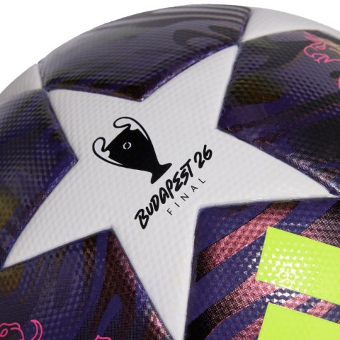 Piłka nożna adidas UCL 25/26 Final League J350 fioletowo-biała JX9098