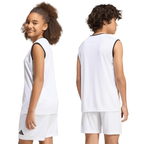 Koszulka dla dzieci adidas Entrada 26 Sleeveless Jersey biała KB3935
