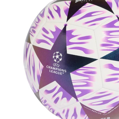 Piłka nożna adidas UCL 25/26 Final Club biało-fioletowa JX9093
