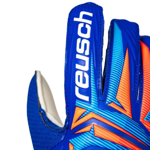 Rękawice bramkarskie Reusch Attrakt Solid Junior niebieskie 5672515 4126