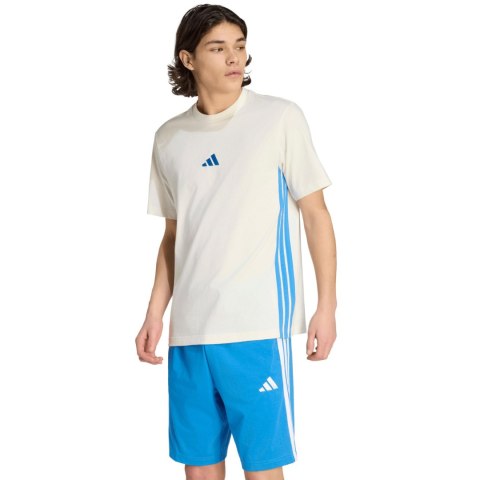 Koszulka męska adidas Essentials 3 Stripes kremowa KC0888