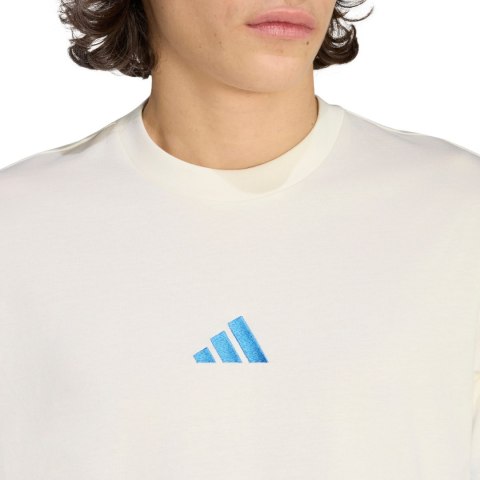 Koszulka męska adidas Essentials 3 Stripes kremowa KC0888