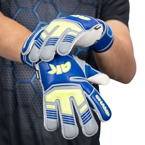 Rękawice bramkarskie 4Keepers Champ VII HB Junior niebiesko-zielone fluo