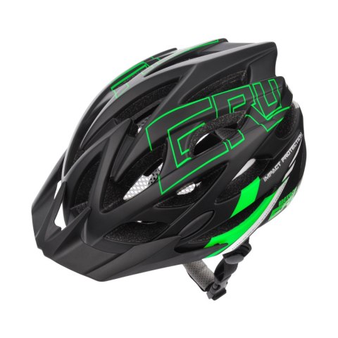 Kask rowerowy Meteor Gruver L 58-61 cm czarno-zielony 24746