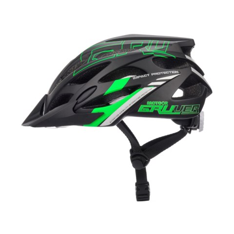 Kask rowerowy Meteor Gruver L 58-61 cm czarno-zielony 24746