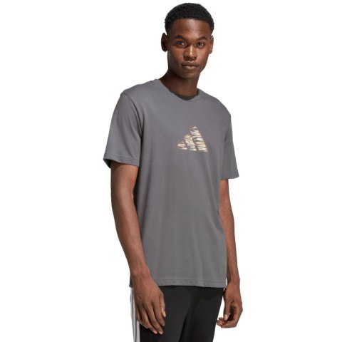 Koszulka męska adidas Camo Expolorer Graphic szara JZ7501