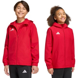 Kurtka dla dzieci adidas Entrada 26 All Weather czerwona JZ9105