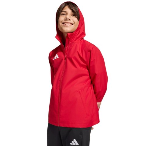 Kurtka dla dzieci adidas Entrada 26 All Weather czerwona JZ9105