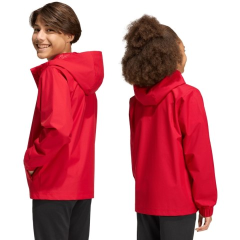 Kurtka dla dzieci adidas Entrada 26 All Weather czerwona JZ9105