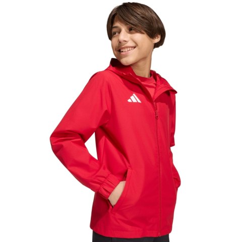Kurtka dla dzieci adidas Entrada 26 All Weather czerwona JZ9105
