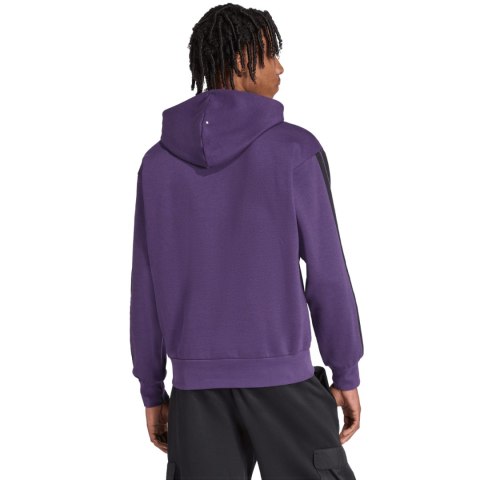 Bluza męska adidas Essentials 3-Stripes Fleece fioletowa JX0740