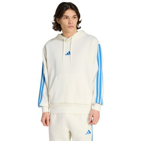Bluza męska adidas Essentials 3-Stripes French Terry Hoodie kremowa KD4901