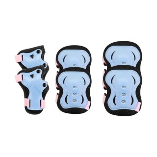 Ochraniacze do łyżworolek Spokey Shield niebiesko-różowe 946549-946550-946551