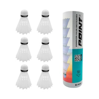 Lotki do badmintona Point 6 szt. białe