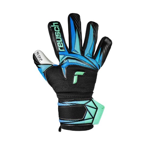 Rękawice bramkarskie Reusch Attrakt RE:Grip NC Junior czarno-niebieskie 5672535 7272