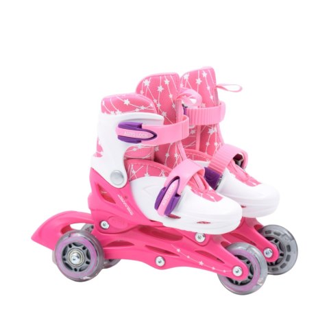 Zestaw łyżworolki Combo Monster,kask,kpl ochraniaczy,plecak Smj 30-33 różowy