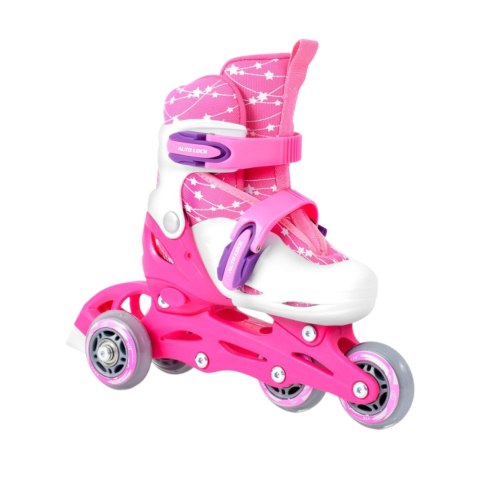 Zestaw łyżworolki Combo Monster,kask,kpl ochraniaczy,plecak Smj 30-33 różowy