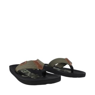 Klapki męskie Wrangler Zane Flipflop czarno-oliwkowe 20261061 58C
