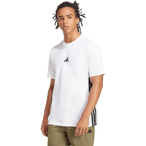 Koszulka męska adidas Essentials 3-Stripes Single Jersey biała JE6388