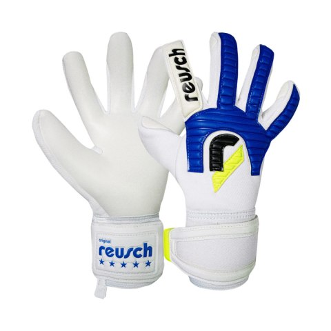 Rękawice bramkarskie Reusch Legacy '86 Advance biało-niebieskie 5670206 1089