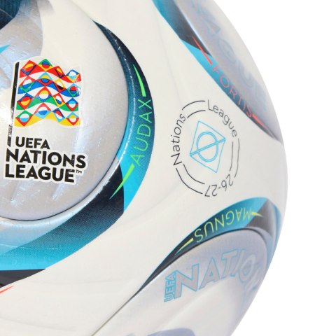 Adidas teamwear Piłka nożna adidas UEFA Nations League 26/27 Pro biało-niebiesko-pomarańczowa KE7539