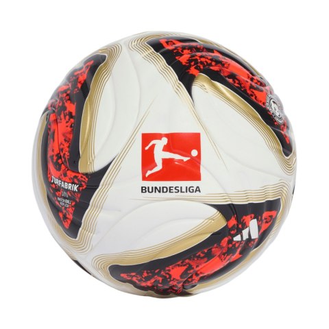 Adidas Piłka nożna adidas Bundesliga 26/27 Torfabrik Mini biało-pomarańczowo-złota KG6039