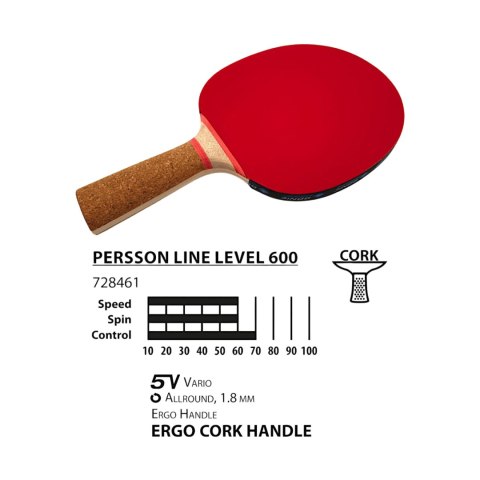 Donic Zestaw do tenisa stołowego Donic Persson 600 1 rakietka, 3 piłki, pokrowiec 788450
