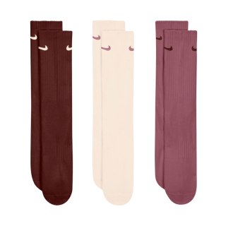 Nike Skarpety Nike Everyday Cushioned Crew 3 pary brązowe, beżowe, różowe SX7664 915